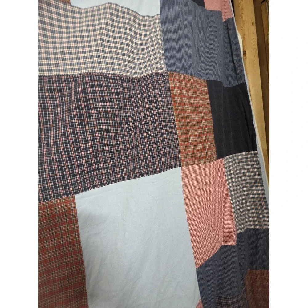Vintage Bloomingdale's Plaid Patchwork Full Queen Duvet Cover Plaid Cotton